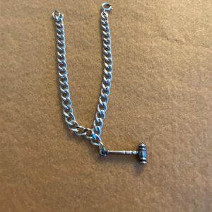 Sterling silver bracelet w/gavel charm